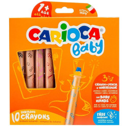 CARIOCA ΚΡΑΙΓΙΟΝ ΚΕΡΙΝΟ/ΤΡΙΓΩΝΙΚΟ 3 ΣΕ 1 ΧΑΡΤ. BLISTER 10ΧΡ BABY 1+ 42818