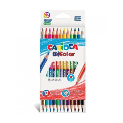 CARIOCA BI-COLOR ΞΥΛΟΜΠΟΓΙΕΣ ΤΡΙΓΩΝΙΚΕΣ ΜΕ ΔΙΠΛΗ ΜΥΤΗ 12 ΤΕΜΑΧΙΑ-24 ΧΡΩΜΑΤΑ